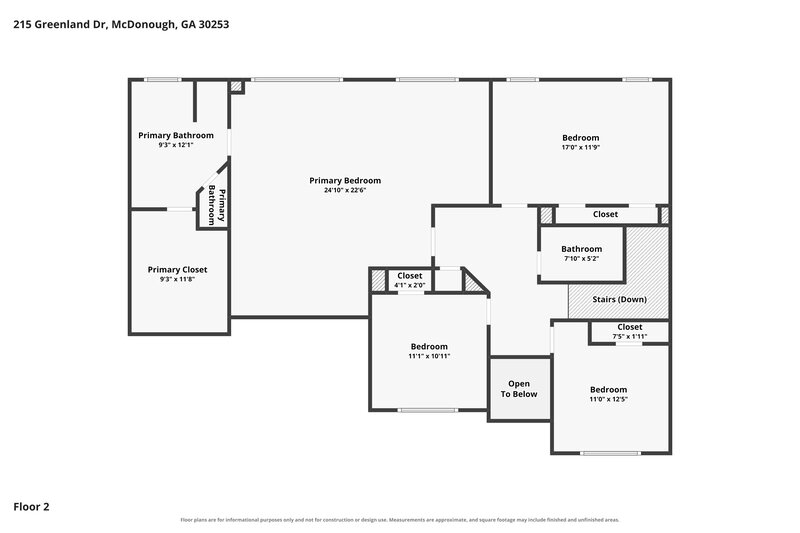 2,595/Mo, 215 Greenland Dr McDonough, GA 30253 Floor Plan View 2