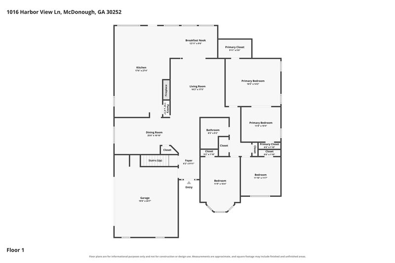 2,715/Mo, 1016 Harbor View Ln McDonough, GA 30252 Floorplan View