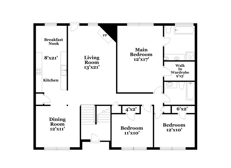 3,400/Mo, 8379 Browns Mill Trce Lithonia, GA 30038 Floor Plan View