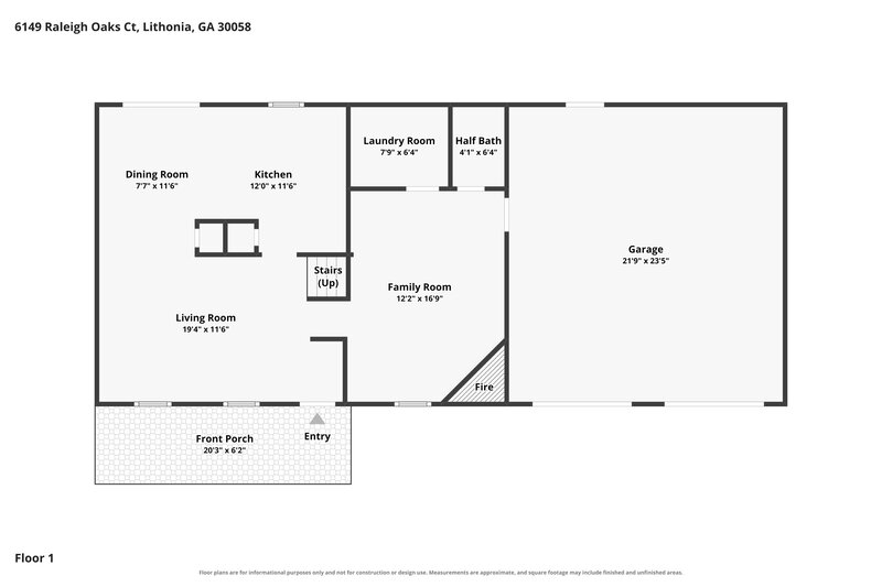 1,840/Mo, 6149 Raleigh Oaks Ct Lithonia, GA 30058 Floor Plan View