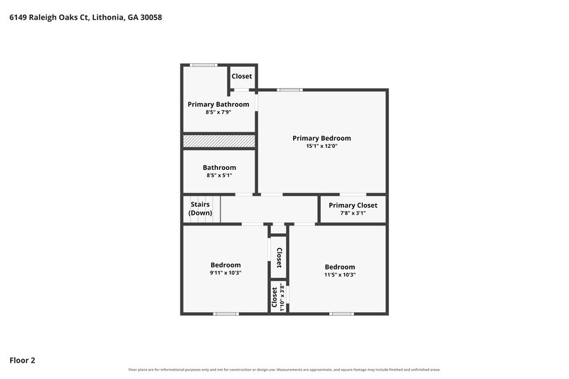 1,840/Mo, 6149 Raleigh Oaks Ct Lithonia, GA 30058 Floor Plan View 2