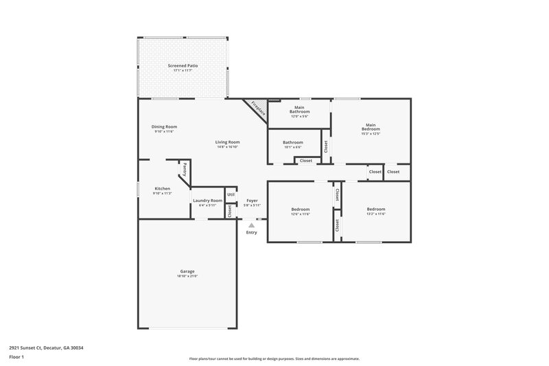 3,340/Mo, 2921 Sunset Ct Decatur, GA 30034 Floor Plan View