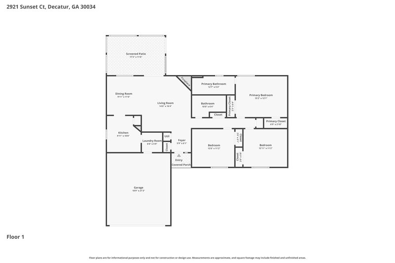 2,215/Mo, 2921 Sunset Ct Decatur, GA 30034 Floor Plan View