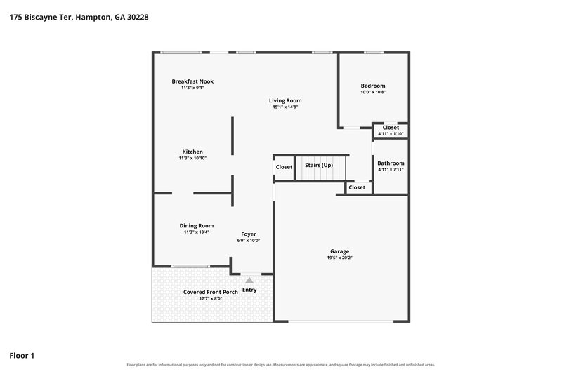 2,350/Mo, 175 Biscayne Terrace Hampton, GA 30228 Floor Plan View