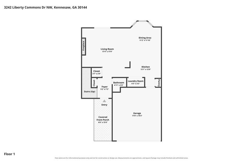 2,260/Mo, 3242 Liberty Commons Dr NW Kennesaw, GA 30144 Floor Plan View