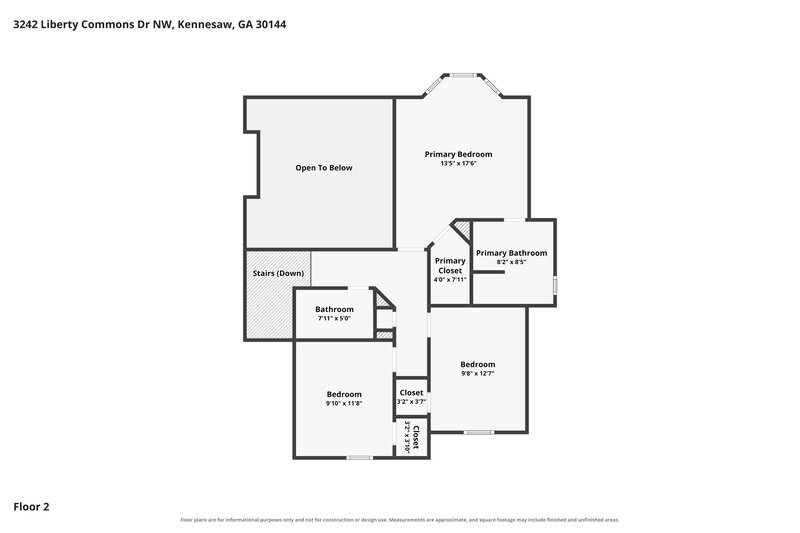 2,260/Mo, 3242 Liberty Commons Dr NW Kennesaw, GA 30144 Floor Plan View 2