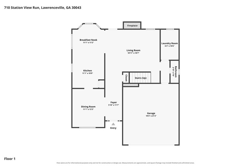 2,295/Mo, 710 Station View Run Lawrenceville, GA 30043 Floorplan View