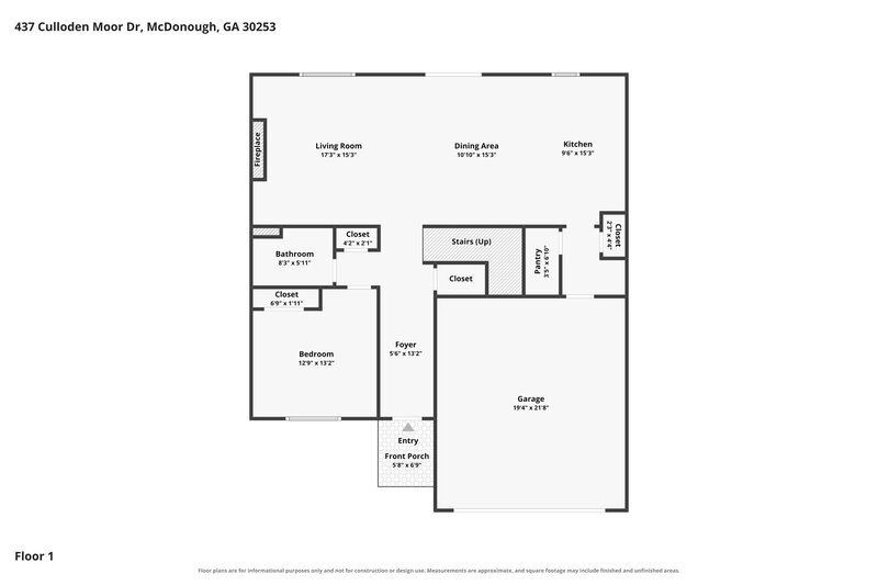 2,325/Mo, 437 Culloden Moor Dr McDonough, GA 30253 Floor Plan View