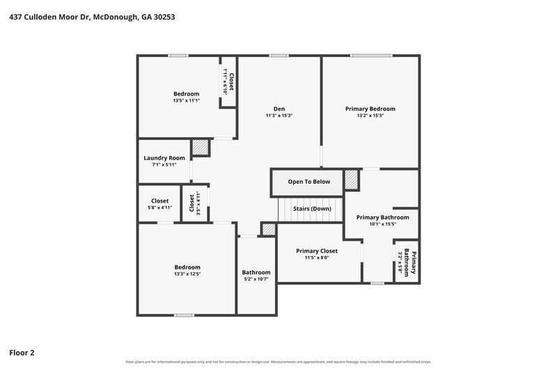 2,325/Mo, 437 Culloden Moor Dr McDonough, GA 30253 Floor Plan View 2