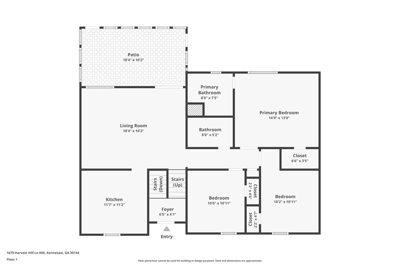 2,195/Mo, 1679 Harvest Hill Ln NW Kennesaw, GA 30144 Floor Plan View 2