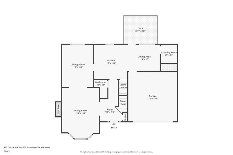 2,075/Mo, 460 Twin Brook Way NW Lawrenceville, GA 30043 Floorplan View