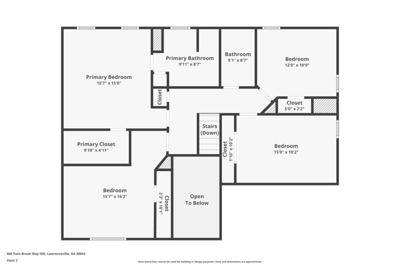 2,075/Mo, 460 Twin Brook Way NW Lawrenceville, GA 30043 Floorplan View 2