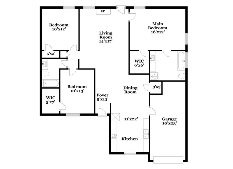 1,830/Mo, 5840 Eagles Watch Ct Riverdale, GA 30274 Floor Plan View