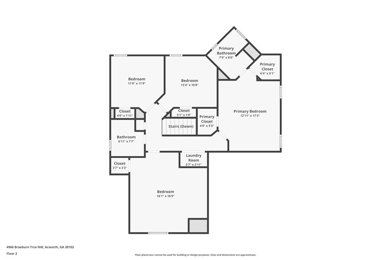 2,320/Mo, 4966 Braeburn Trce NW Acworth, GA 30102 Floorplan View 2