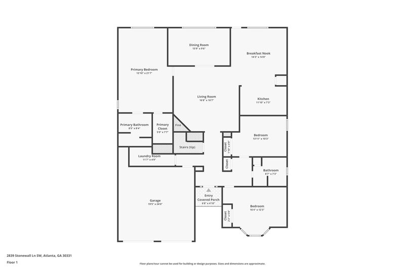 2,430/Mo, 2839 Stonewall Ln SW Atlanta, GA 30331 Floorplan View