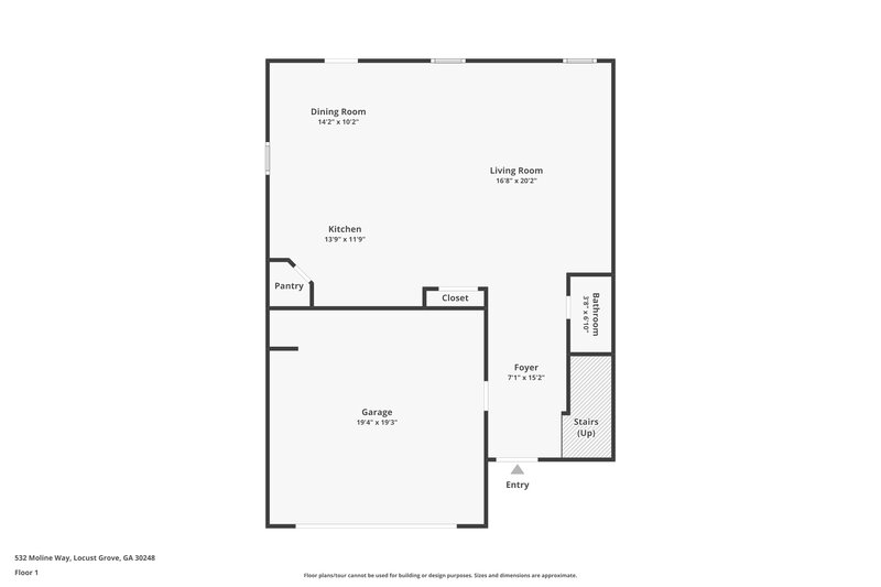 1,745/Mo, 532 Moline Way Locust Grove, GA 30248 Floor Plan View
