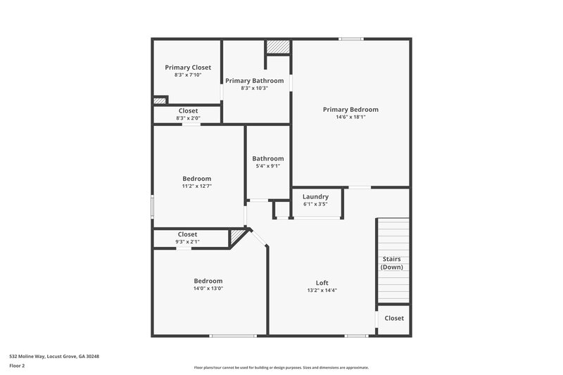 1,745/Mo, 532 Moline Way Locust Grove, GA 30248 Floor Plan View 2