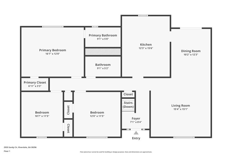 2,185/Mo, 2935 Sandy Cir Riverdale, GA 30296 Floor Plan View