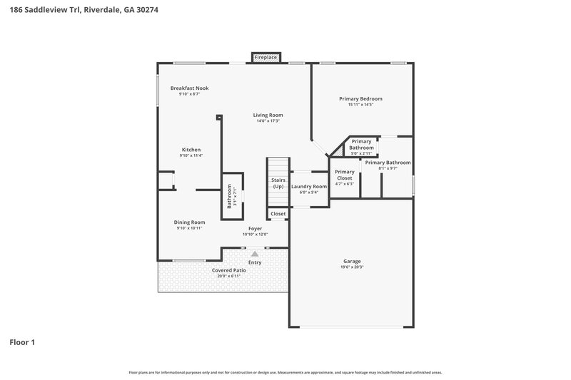 2,255/Mo, 186 Saddleview Trail Riverdale, GA 30274 Floor Plan View