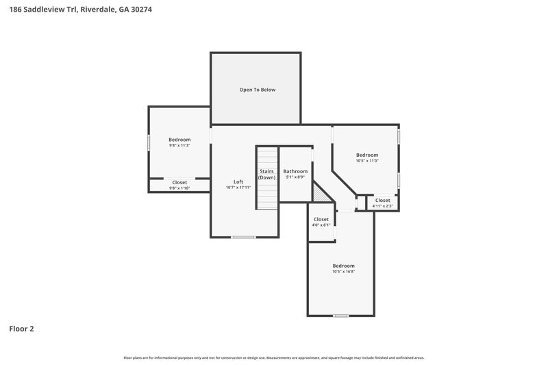 2,255/Mo, 186 Saddleview Trail Riverdale, GA 30274 Floor Plan View 2