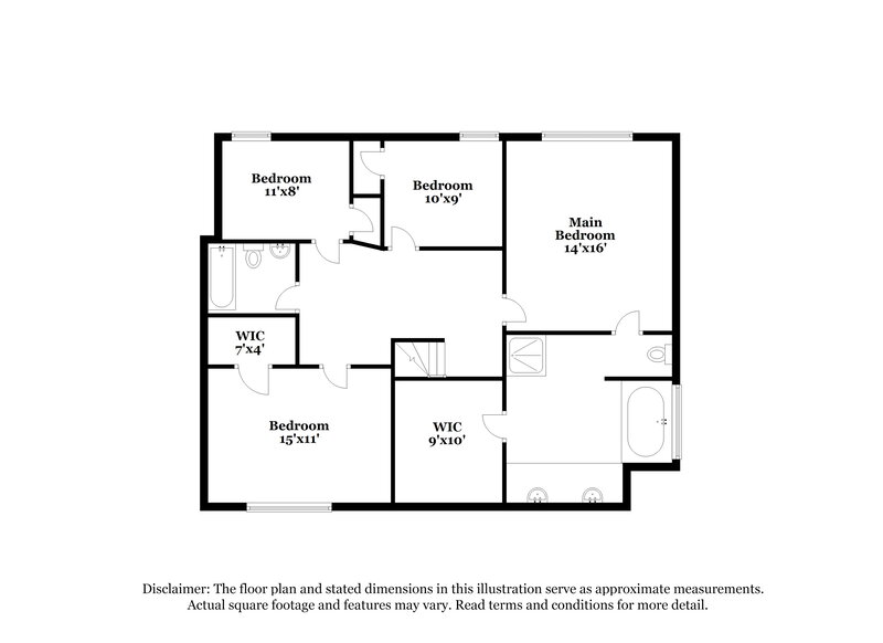 2,270/Mo, 3763 Uppark Dr Atlanta, GA 30349 Floor Plan View