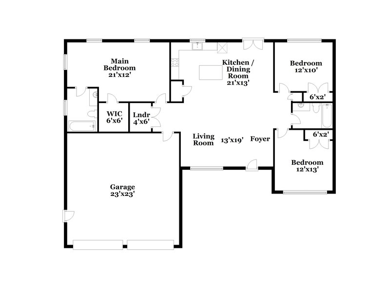 1,845/Mo, 440 Grassdale Rd Cartersville, GA 30121 Floor Plan View