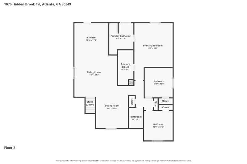 2,145/Mo, 1076 Hidden Brook Trl College Park, GA 30349 Floor Plan View