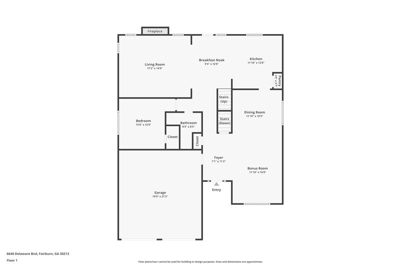 2,665/Mo, 6640 Delaware Bend Fairburn, GA 30213 Floor Plan View
