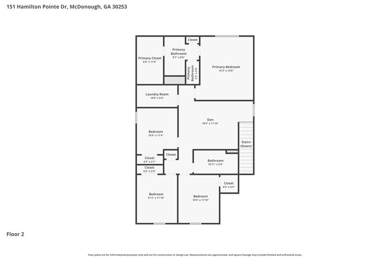 2,470/Mo, 151 Hamilton Pointe Dr McDonough, GA 30253 Floor Plan View 2