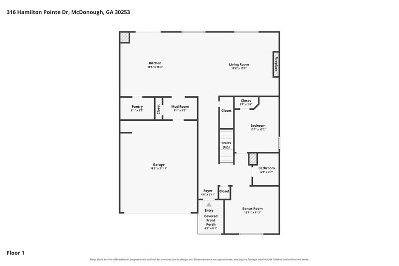 2,355/Mo, 316 Hamilton Pointe Dr McDonough, GA 30253 Floor Plan View