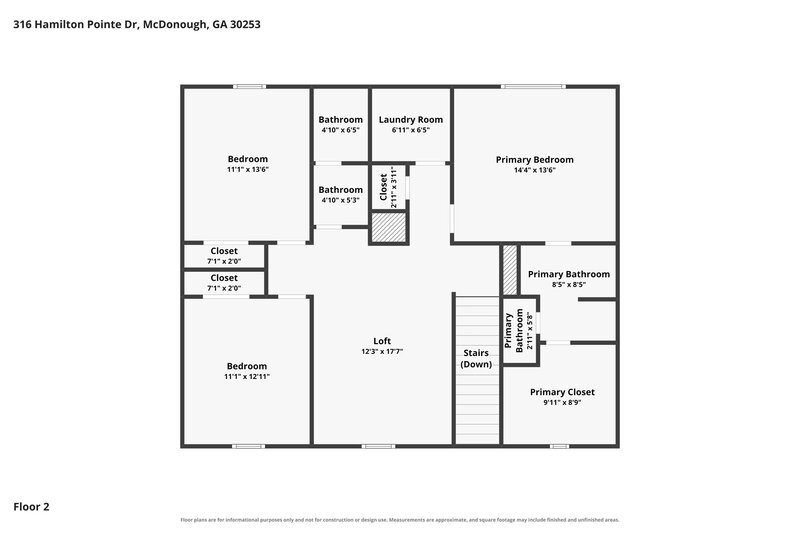 2,355/Mo, 316 Hamilton Pointe Dr McDonough, GA 30253 Floor Plan View 2