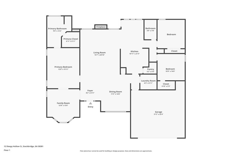2,330/Mo, 12 Sleepy Hollow Ct Stockbridge, GA 30281 Floor Plan View