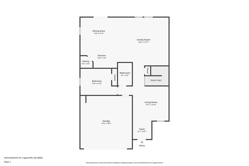2,195/Mo, 4314 Kendrick Cir Loganville, GA 30052 Floor Plan View