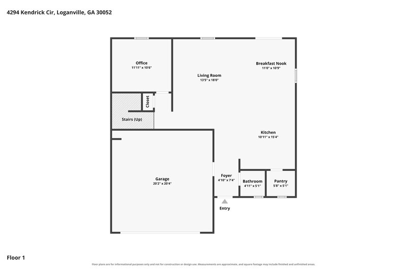 2,435/Mo, 4294 Kendrick Cir Loganville, GA 30052 Floor Plan View