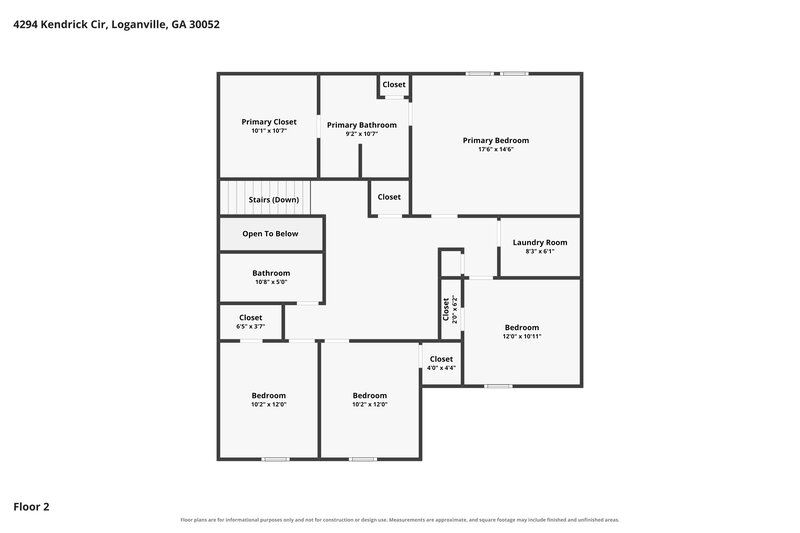 2,435/Mo, 4294 Kendrick Cir Loganville, GA 30052 Floor Plan View 2