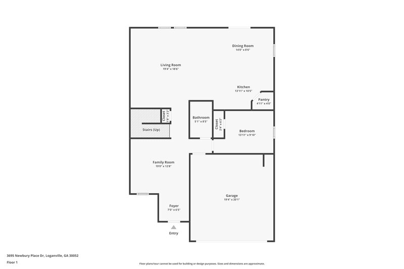 2,450/Mo, 3695 Newbury Place Dr Loganville, GA 30052 Floor Plan View