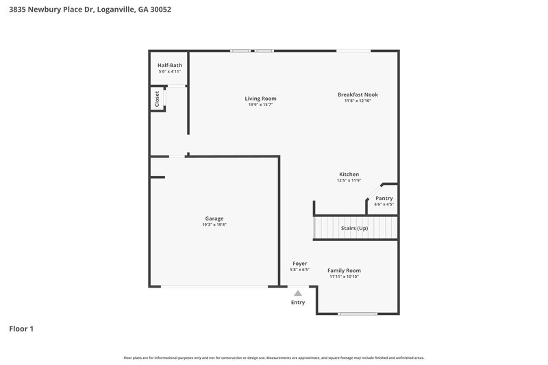 2,280/Mo, 3835 Newbury Place Dr Loganville, GA 30052 Floor Plan View