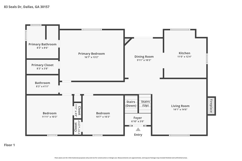 2,180/Mo, 83 Seals Dr Dallas, GA 30157 Floor Plan View 2
