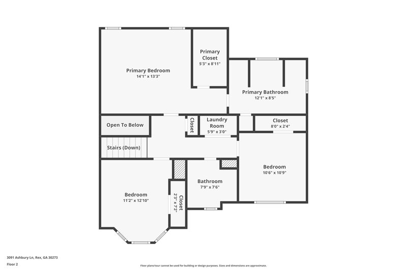 2,175/Mo, 3091 Ashbury Ln Rex, GA 30273 Floorplan View 2