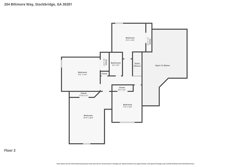 2,970/Mo, 204 Biltmore Way Stockbridge, GA 30281 Floor Plan View