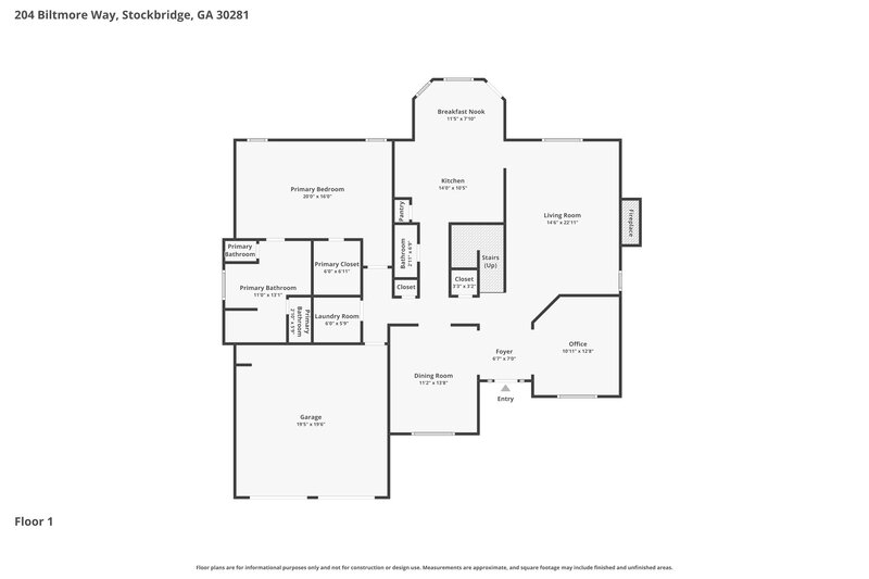 2,970/Mo, 204 Biltmore Way Stockbridge, GA 30281 Floor Plan View 2