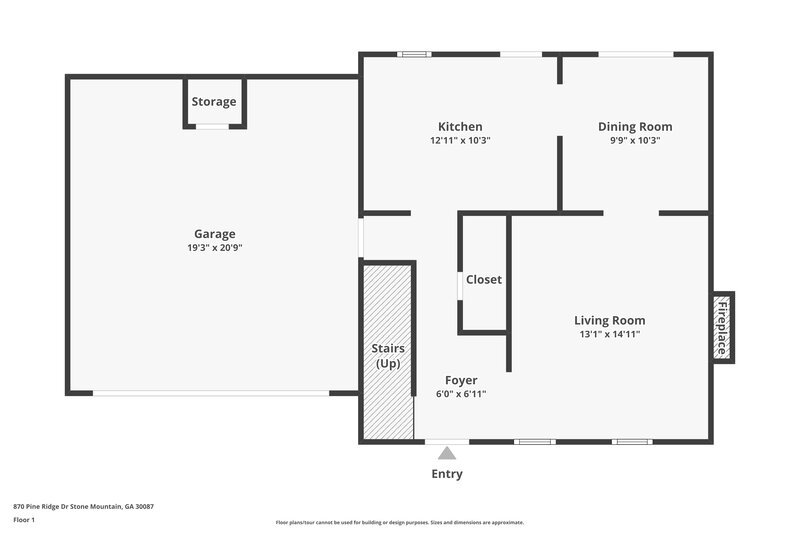 2,040/Mo, 870 Pine Ridge Dr Stone Mountain, GA 30087 Floor Plan View 2
