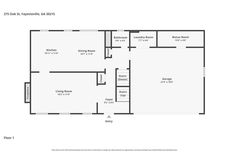 2,005/Mo, 275 Oak St Fayetteville, GA 30215 Floor Plan View 2