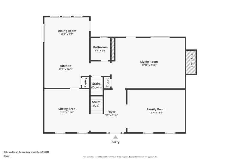2,265/Mo, 1484 Yorktown Dr NW Lawrenceville, GA 30043 Floorplan View