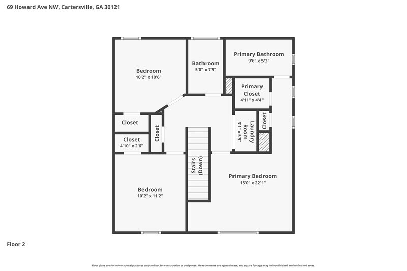 1,775/Mo, 69 Howard Ave NW Cartersville, GA 30120 Floor Plan View 2