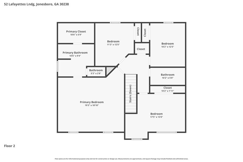 2,280/Mo, 52 Lafayettes Landing Jonesboro, GA 30238 Floor Plan View 2