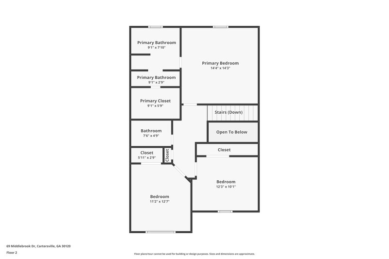 2,110/Mo, 69 Middlebrook Dr Cartersville, GA 30120 Floor Plan View 2
