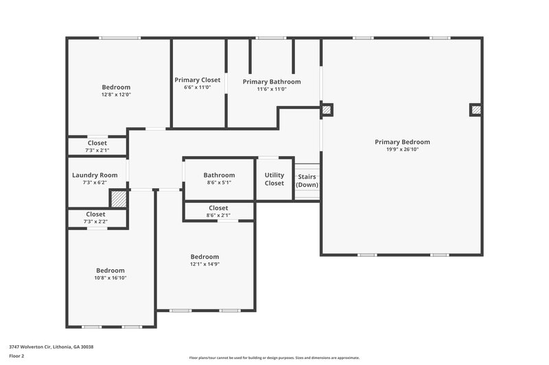 2,505/Mo, 3747 Wolverton Cir Lithonia, GA 30038 Floor Plan View 3