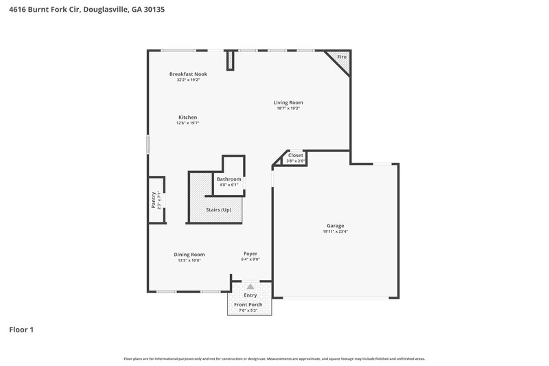 2,245/Mo, 4616 Burnt Fork Cir Douglasville, GA 30135 Floorplan View
