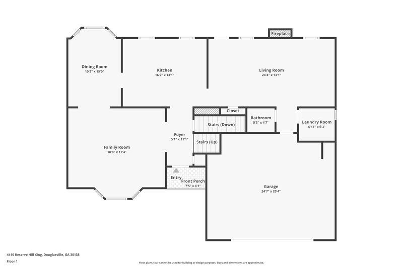 1,825/Mo, 4410 Reserve Hill Crossing Douglasville, GA 30135 Floor Plan View 2
